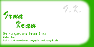 irma kram business card